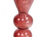 Kandelaar glaskandelaar roze/roze Ø5-6cm H19cm 2st