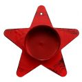Floristik24 Kandelaar stervorm voor theelichtje 10x7cm rood