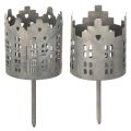 Floristik24 Theelichthouder en kaarsenhouder met pin, huisontwerp, 6 cm, 2 stuks