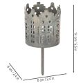 Theelichthouder en kaarsenhouder met pin, huisontwerp, 6 cm, 2 stuks | Floristik24.nl