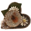 Floristik24 Kandelaar metaal hart met bloemen theelichthouder vintage roest 14×13cm