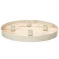 Floristik24 Ronde houten kaarsenhouder voor vier taps toelopende kaarsen, 30 cm