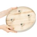 Ronde houten kaarsenhouder voor vier taps toelopende kaarsen, 30 cm | Floristik24.nl