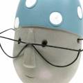 Floristik24 Decoratief hoofdzwemmer met bril en badmuts blauw wit H15cm / 16cm 2st
