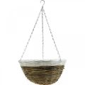 Floristik24 Plantenschaal, hanging basket, hanging basket naturel, wit Ø35cm