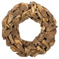 Floristik24 Decoratieve krans gemaakt van natuurlijke houtstukken, rond, 35 cm