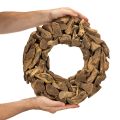 Decoratieve krans gemaakt van natuurlijke houtstukken, rond, 35 cm | Floristik24.nl