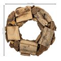 Decoratieve krans gemaakt van natuurlijke houtstukken, rond, 35 cm | Floristik24.nl