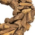 Decoratieve krans gemaakt van natuurlijke houtstukken, rond, 35 cm | Floristik24.nl