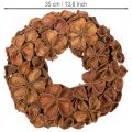 Krans van gedroogde lotusbloemen, decoratieve deurkrans, 35 cm | Floristik24.nl