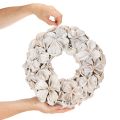 Krans met lotusbloesem, natuurlijke decoratie, gedroogde bloemen, 35 cm | Floristik24.nl
