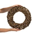 Decoratieve krans gemaakt van natuurlijke takken, rotankrans, rond, groot, 45 cm. | Floristik24.nl