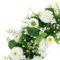 Bloemenkrans deco wit Bellis deurkrans zijden bloemen Ø30cm