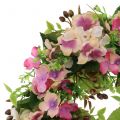 Bloemenkrans met hortensia&#39;s en bessen roze Ø30cm