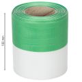 Groen en wit moiré kranslint, 100 mm x 25 m - nationaal lint, taftbinding, striklint, decoratief lint | Floristik24.nl