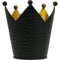 Floristik24 Theelichthouder kroon zwart goud metalen decoratie H11cm