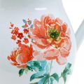 Floristik24 Decoratieve kan, bloemenvaas vintage look, emaille kan met rozenmotief H19cm