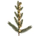 Floristik24 Kunstmatige dennentak met goudkleurige mini-kerstballen, 46 cm, 2 stuks