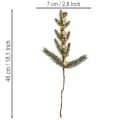 Kunstmatige dennentak met goudkleurige mini-kerstballen, 46 cm, 2 stuks | Floristik24.nl