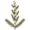 Floristik24 Kunstmatige dennentak met witte mini-kerstballen, 46 cm, 2 stuks