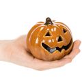 Keramische pompoen met LED-verlichting, Halloween-decoratie, klein, 10 cm | Floristik24.nl