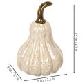 Decoratieve keramische pompoen, herfsttafeldecoratie, 12 cm | Floristik24.nl