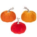 Floristik24 Stoffen pompoen als tafeldecoratie, herfstdecoratie, 13 cm, 3 stuks
