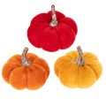 Floristik24 Decoratieve pompoenenset van fluweel in drie kleuren, mini-pompoenen van 5 cm, 12 stuks
