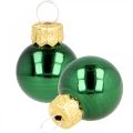 Floristik24 Mini kerstballen glas groen mat/glanzend Ø2cm 44st