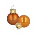 Floristik24 Mini kerstballen glas oranje mat/glanzend Ø2cm 44st