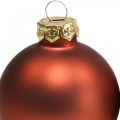 Floristik24 Kerstballen glas roest rode ballen mat/glanzend Ø4cm 60st