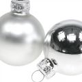 Floristik24 Kerstballen glas zilver bol mat/glanzend Ø4cm 60st