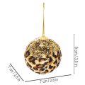 Kerstbal met luipaardprint en gouden glitter, 7 cm, 3 stuks | Floristik24.nl