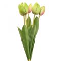 Floristik24 Kunstbloemen tulp groen, lentebloem 48cm bundel van 5