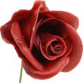 Kunstrozen Bordeaux waxrozen decoratieve rozen wax Ø6cm 18 st | Floristik24.nl