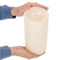 Grote LED-kaars op batterijen met timer, warm wit, voor buiten, 25 cm | Floristik24.nl