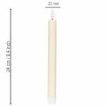 LED-kaars in wit met warm wit licht, 24 cm, met timer, 2 stuks | Floristik24.nl