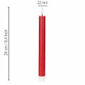 LED-kaars, rood met warm wit licht, 24 cm, 2 stuks | Floristik24.nl
