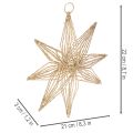 Decoratieve LED-ster van draad om op te hangen, 20 LED's, warm wit, voor binnen, 22 cm | Floristik24.nl