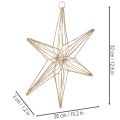Decoratieve LED-ster van draad om op te hangen, voor gebruik binnenshuis, 32 cm | Floristik24.nl