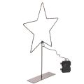 Floristik24 LED-ster met batterijcompartiment op standaard voor vensterbank en tafel, 46 cm.