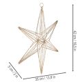 Decoratieve LED-ster van draad, hangende decoratie voor binnen, 40 LED's, warm wit, 42 cm | Floristik24.nl