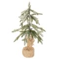 Floristik24 Kunstplant met sneeuw, LED-kerstboom in een jutezak, werkt op batterijen, voor gebruik binnenshuis, 50 cm