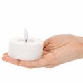LED XL theelichtje, wit, echte was, met timer, warm wit, 6 cm, 2 stuks | Floristik24.nl