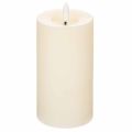 Floristik24 LED-zuilkaars van echte was in wit met timerfunctie, warm wit, 15 cm