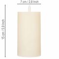 LED-zuilkaars van echte was in wit met timerfunctie, warm wit, 15 cm | Floristik24.nl