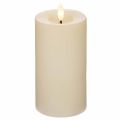 LED-zuilkaars van echte was in wit met timerfunctie, warm wit, 15 cm | Floristik24.nl