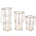 Tuinlantaarn, metalen windlicht Ø8,5 cm H23/18,5/14,5 cm 3-delige set | Floristik24.nl