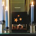 Floristik24 Lantaarn Kersthuisjes Vierkant Zwart, Goud Metaal 20,5 × 10cm H26cm