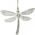Floristik24 Libelle van metaal, zomerdecoratie, decoratieve libel om op te hangen zilver B12,5cm